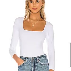 White free people body suit size small